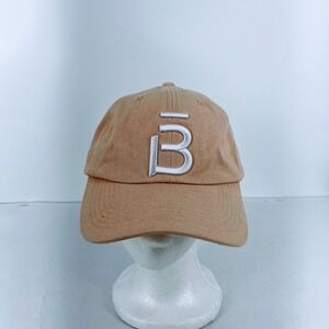 Barre3 Tan Canvas Baseball Cap Embroidered Logo Adjustable Strapback Hat